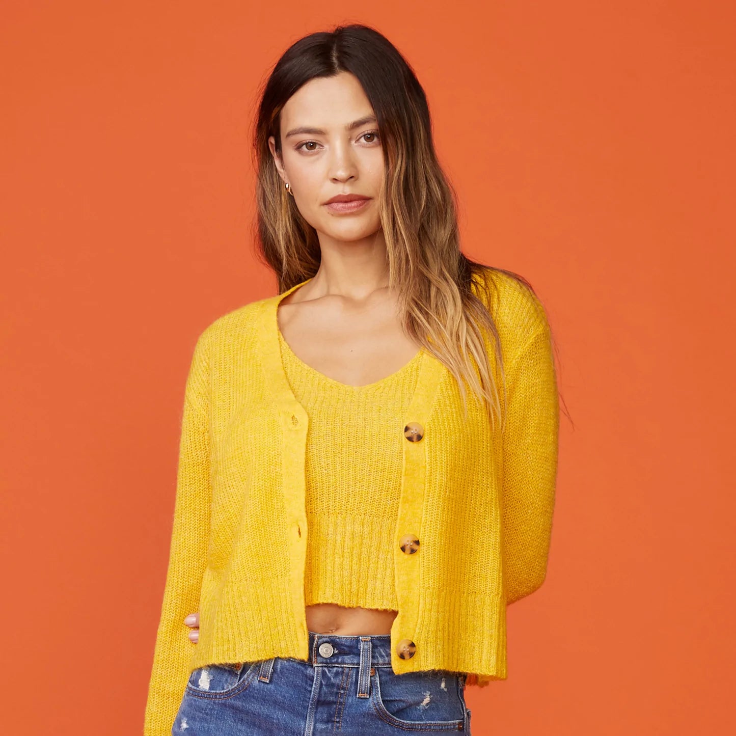 Mohair Cardigan - Sunshine by Monrow — alternate view