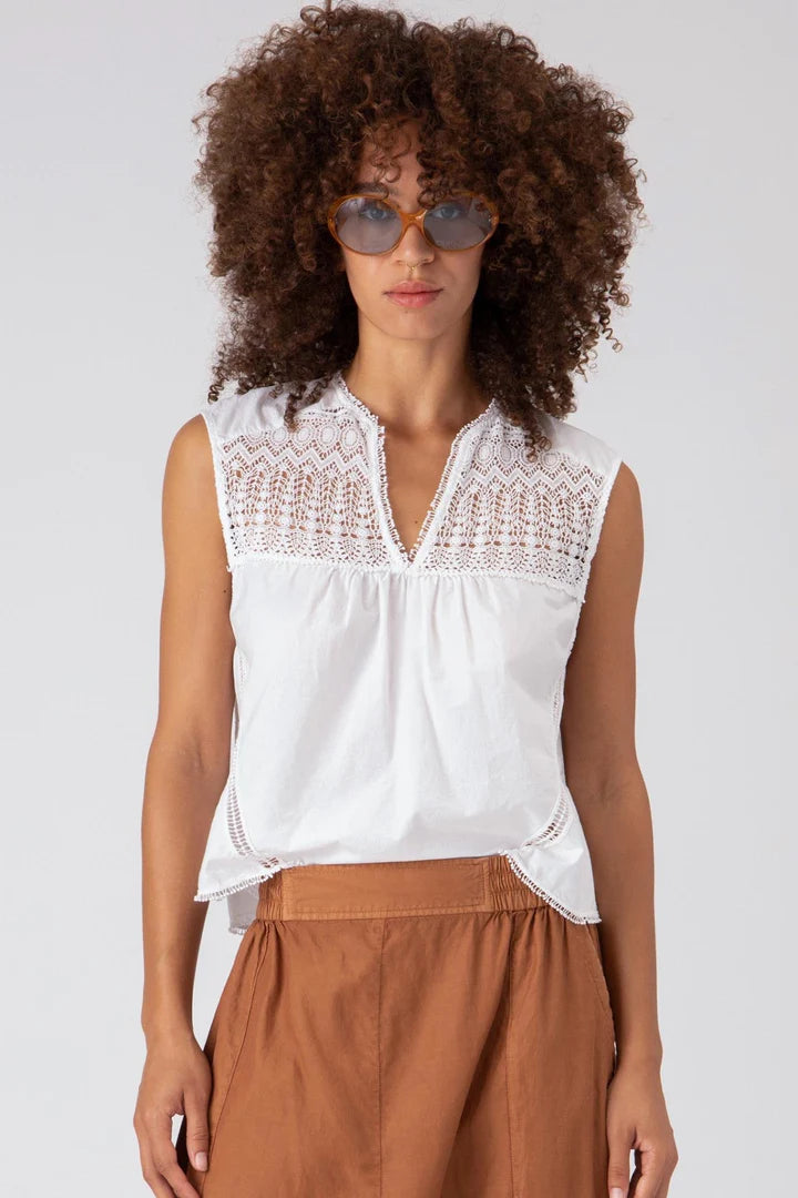 Alexandria Sleeveless Top - White by Burning Torch | 25 South Boutiques
