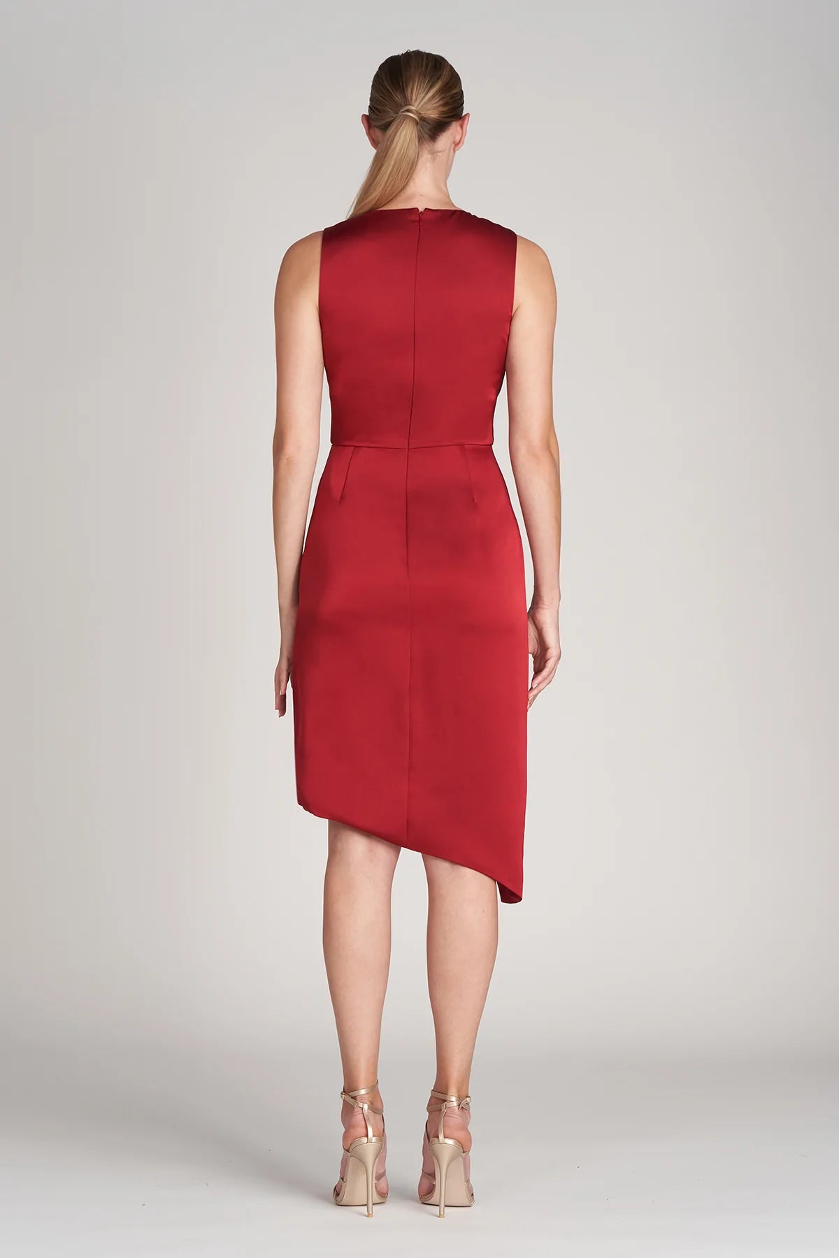 Uma Draped Dress - Crimson by Theia — alternate view