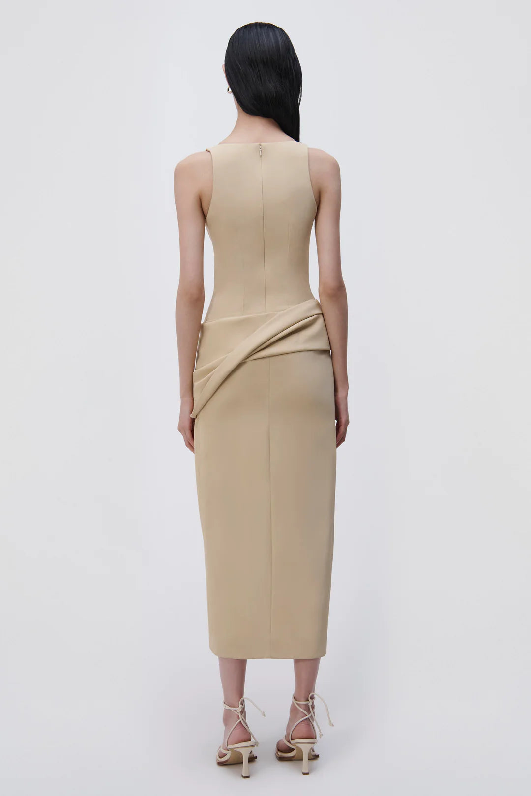Angeline Draped Midi Dress - Dried Pineapple by Jonathan Simkhai — alternate view