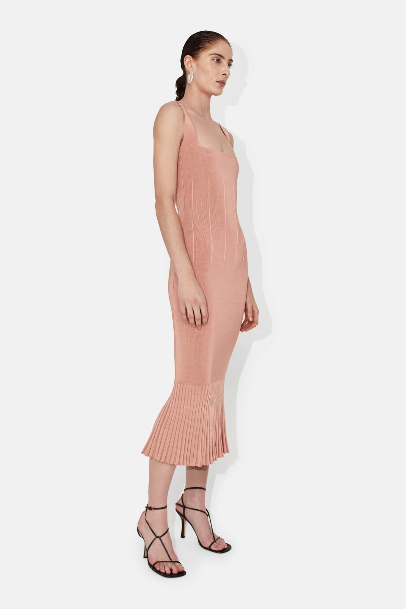 High Shine Atalanta Dress - Blush by Galvan London — alternate view