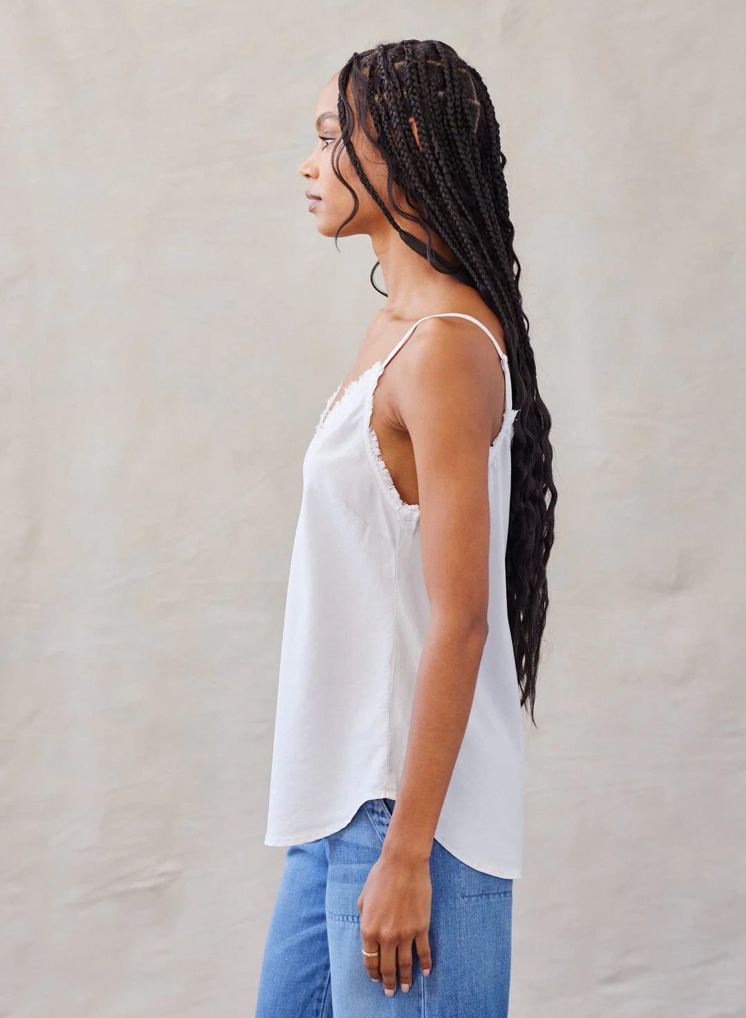 Frayed Edge Camisole - Foggy Sky by Bella Dahl — view 4