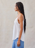 Frayed Edge Camisole - Foggy Sky by Bella Dahl — view 4