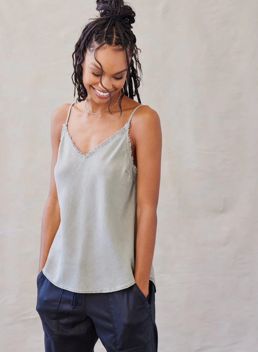 Frayed Edge Camisole - Soft Army by Bella Dahl | 25 South Boutiques