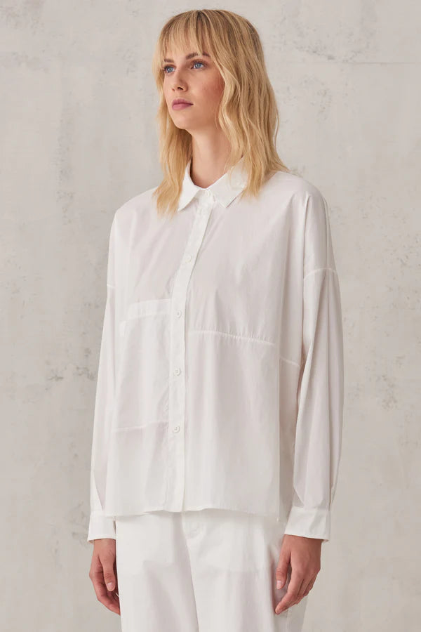 Oversized Pocket Blouse - White by Transit Par-Such — view 3