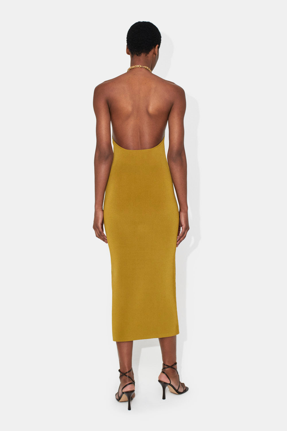 Cleopatra Dress - Olive by Galvan London — view 4