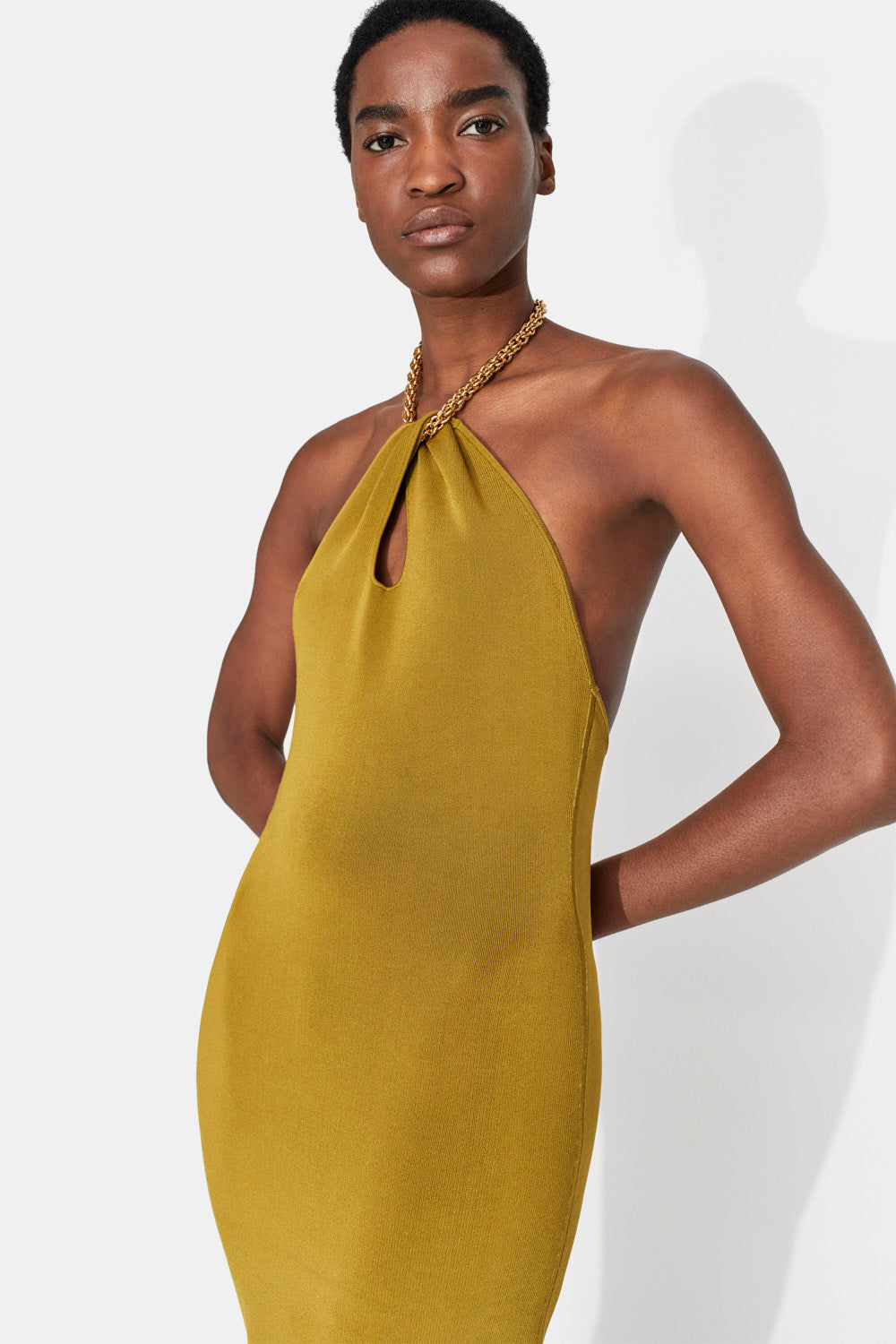 Cleopatra Dress - Olive by Galvan London — alternate view