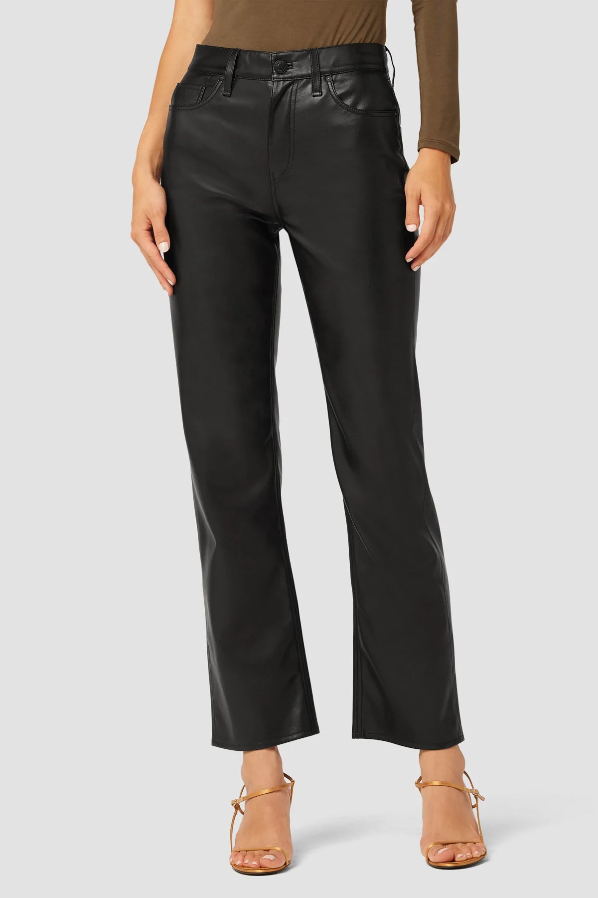 Remi High Rise Straight - Black Leatherette by Hudson — alternate view
