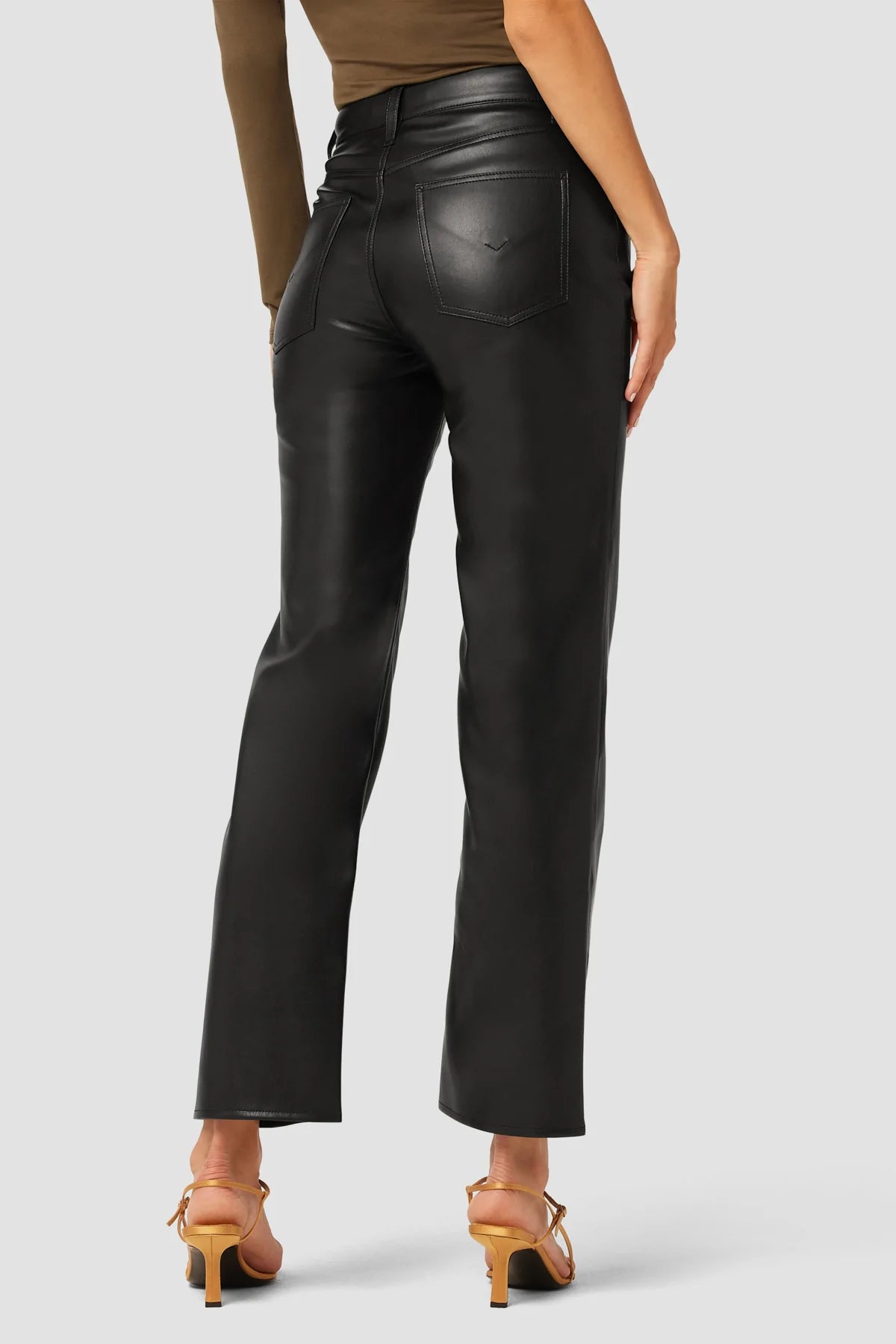 Remi High Rise Straight - Black Leatherette by Hudson — view 4