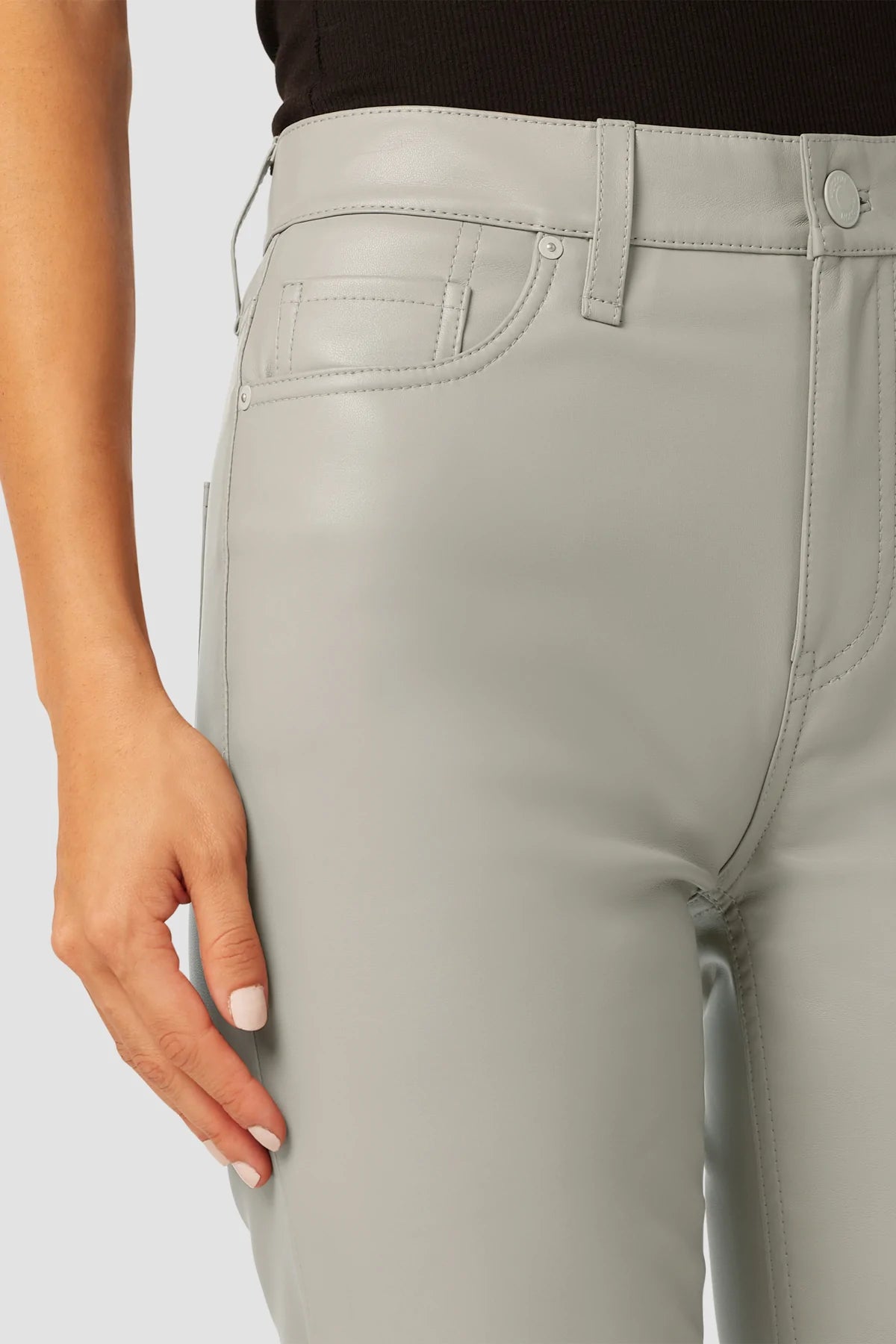Remi High Rise Straight - Moon Rock Leatherette by Hudson — view 5
