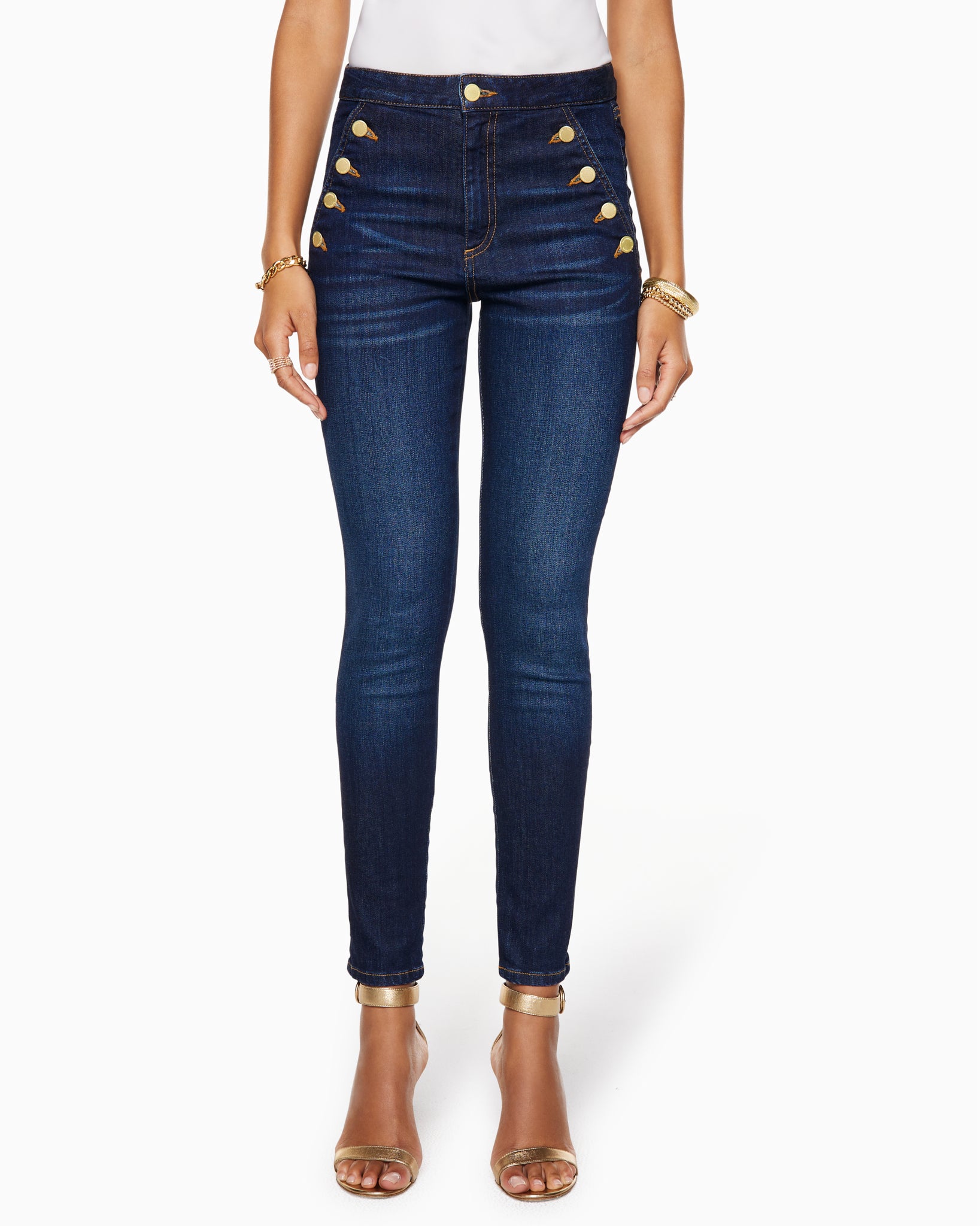Helena High-Rise Skinny Jean - Dark Rinse by Ramy Brook — view 3