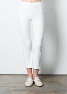 Mitra Cropped Side Zip Legging - White by Elaine Kim | 25 South Boutiques