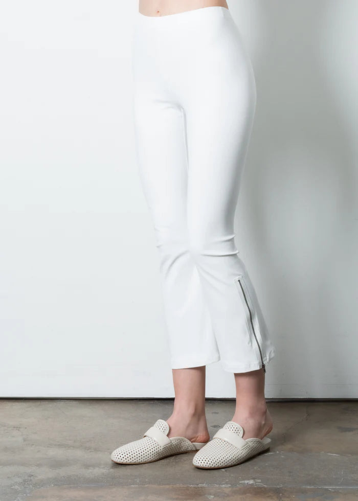 Mitra Cropped Side Zip Legging - White by Elaine Kim — alternate view