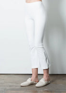 Mitra Cropped Side Zip Legging - White by Elaine Kim — alternate view