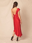 Everly Satin Dress - Red by Allen Schwartz — alternate view