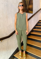 Shot Cotton Knitted Top - Green by Transit Par-Such — view 3