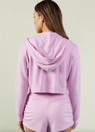 Supersoft Terry Zip Up Hoodie - Pink Lavender by Monrow — alternate view
