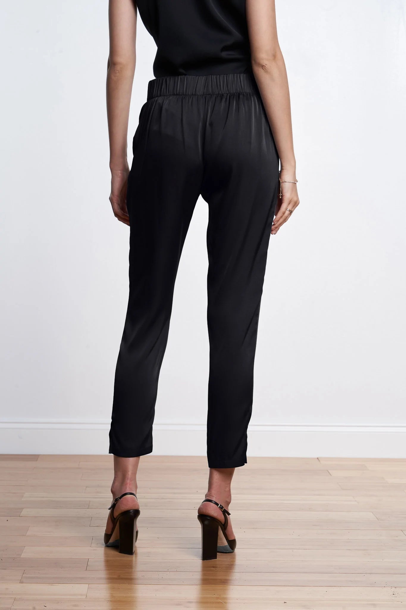 Havana Silk Pants - Black by Nouvelle — alternate view