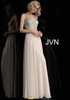 Beaded Bodice Gown - Nude by Jovani | 25 South Boutiques