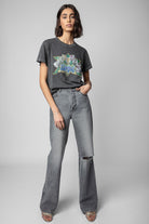 Zoe Rhinestone Tee - Carbone by Zadig & Voltaire — alternate view