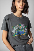 Zoe Rhinestone Tee - Carbone by Zadig & Voltaire | 25 South Boutiques