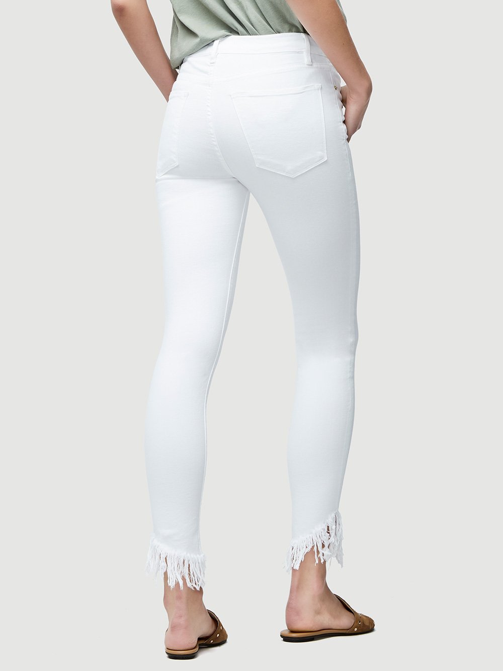Le High Skinny Shredded Raw - Blanc by Frame — view 3