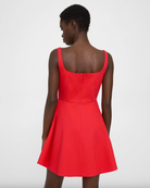 Flared Mini Dress in Cotton Piqué - Grenadine by Theory — view 4