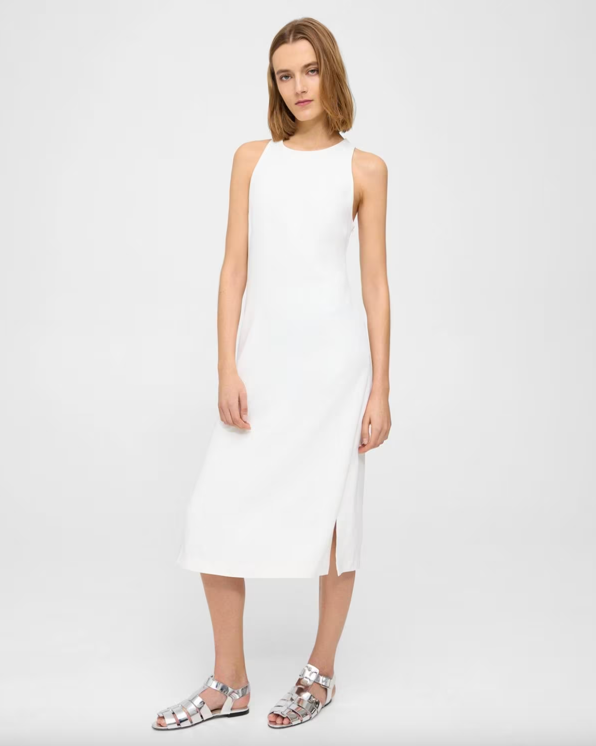 Viscose Cross-Back Sheath Dress - White by Theory | 25 South Boutiques