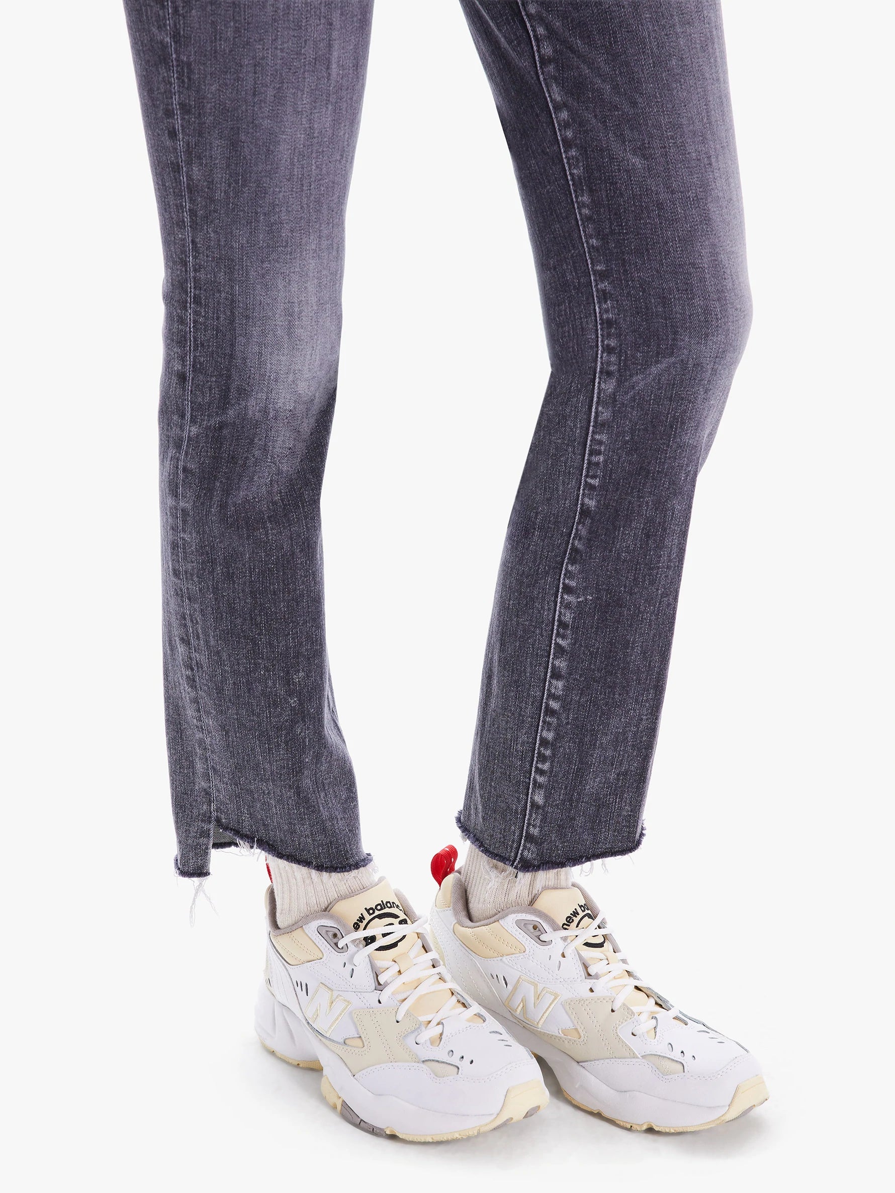 High Waisted Rascal Ankle Step Fray - Night Garden by MOTHER — view 3