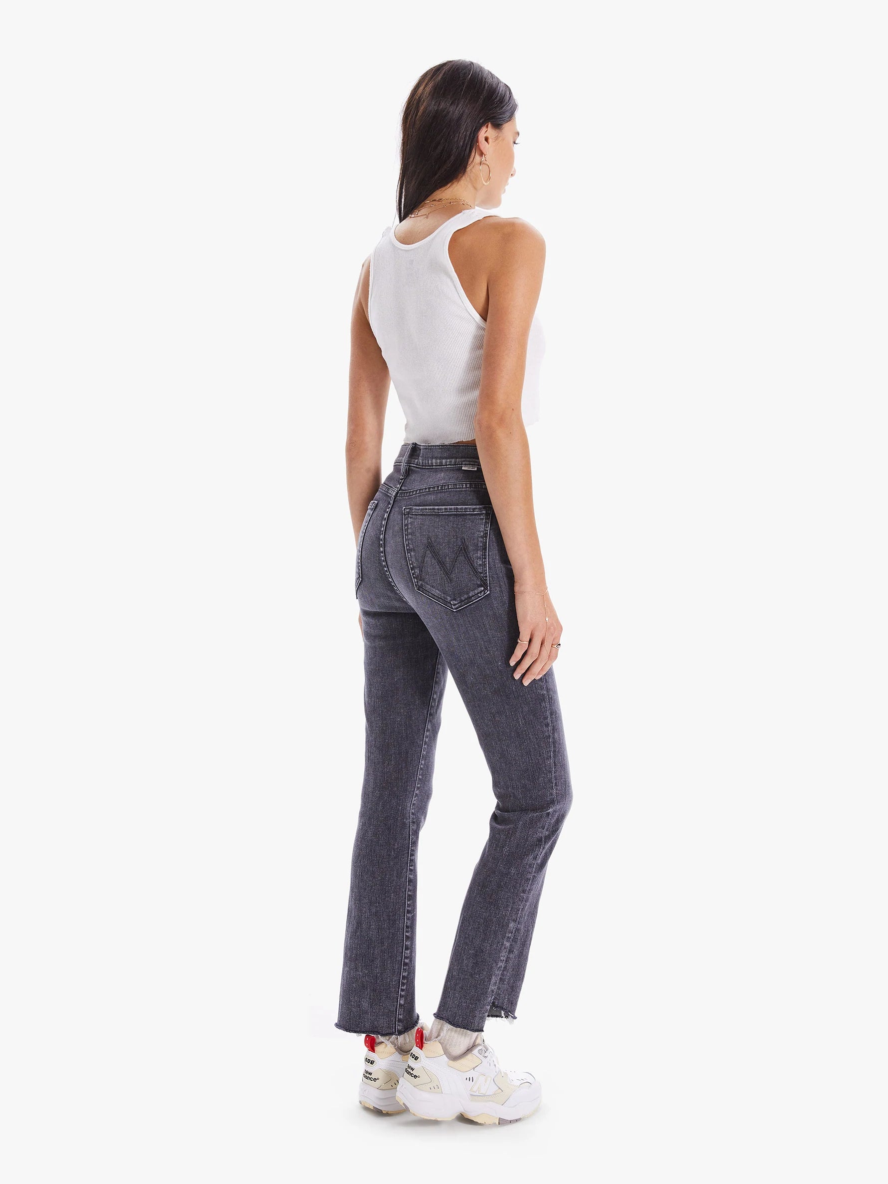 High Waisted Rascal Ankle Step Fray - Night Garden by MOTHER — alternate view