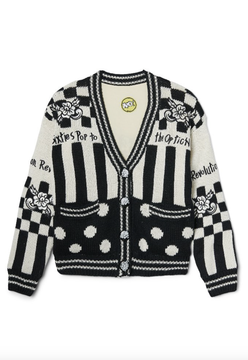 Pop Revolution Cardigan - Black / White by NO! Jeans — alternate view