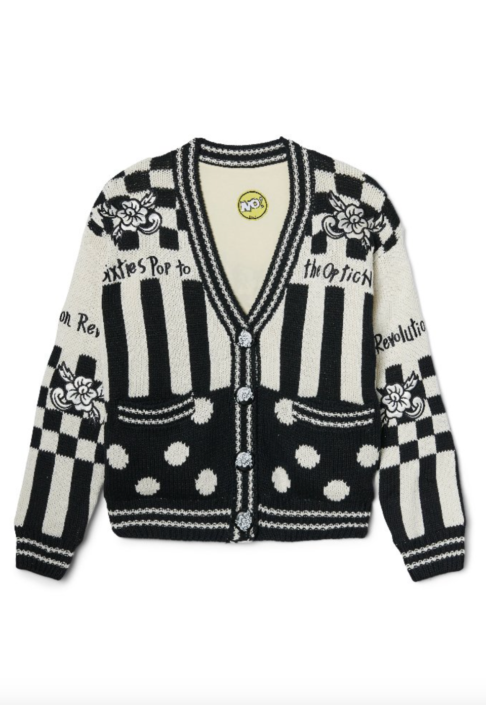 Pop Revolution Cardigan - Black / White by NO! Jeans — alternate view