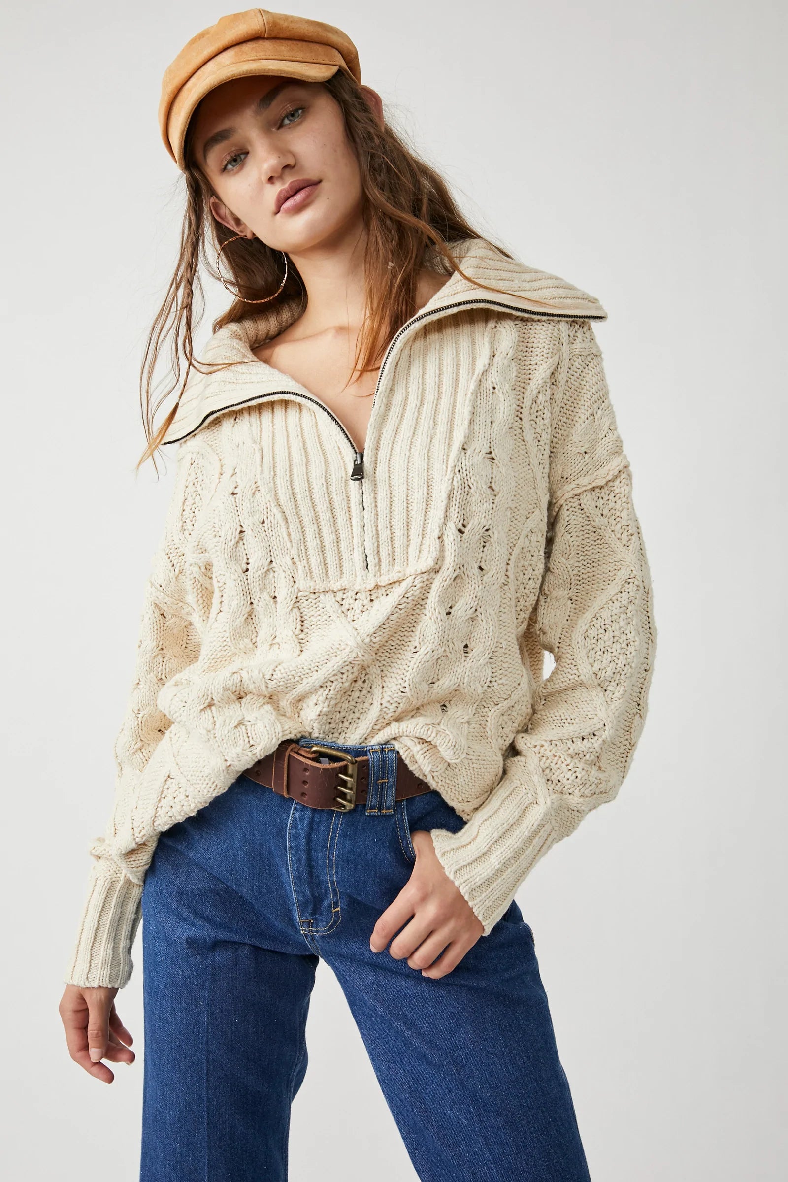 Driftwood Cable Polo - Ivory by Free People | 25 South Boutiques
