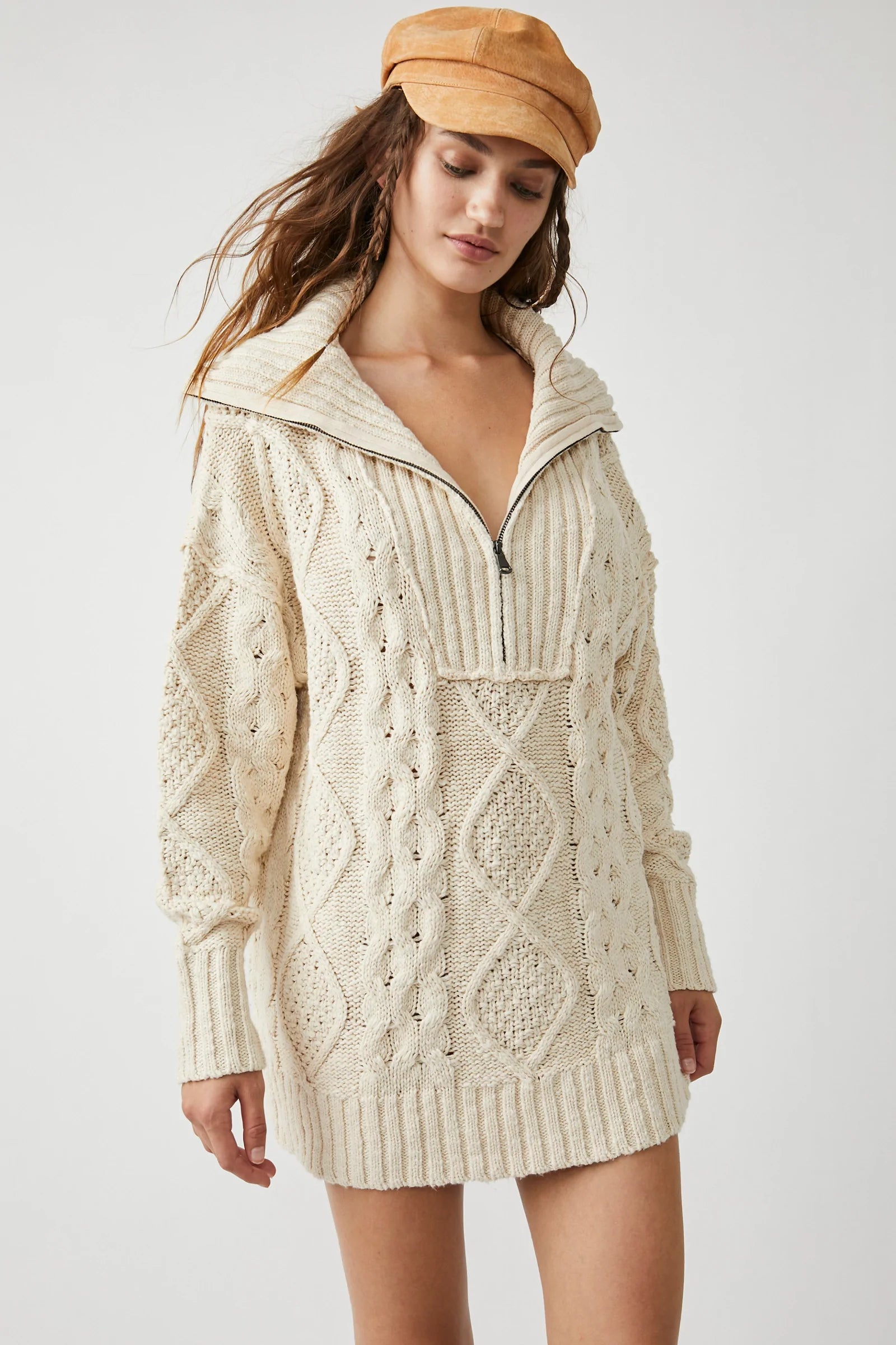 Driftwood Cable Polo - Ivory by Free People — view 5