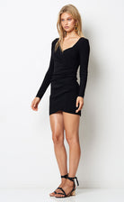 Tasha Long Sleeve Mini Dress - Black by Bec & Bridge — alternate view