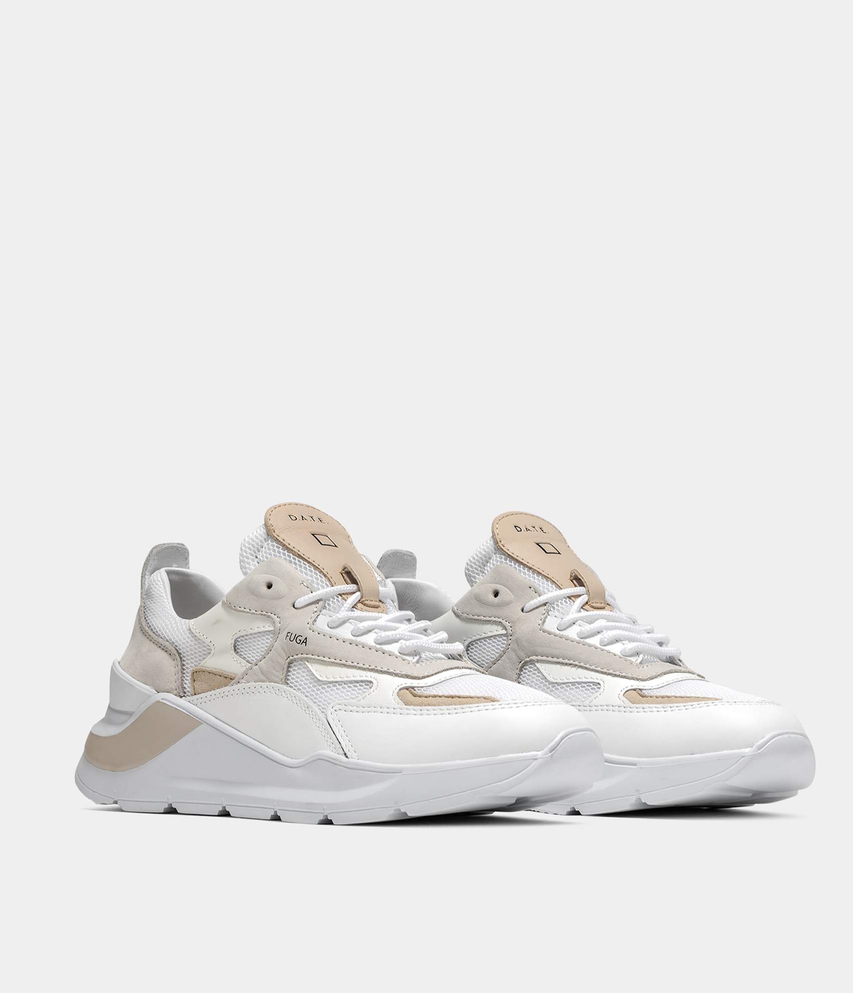 Fuga Mesh Sneakers - White Cuoio by D.A.T.E. — alternate view