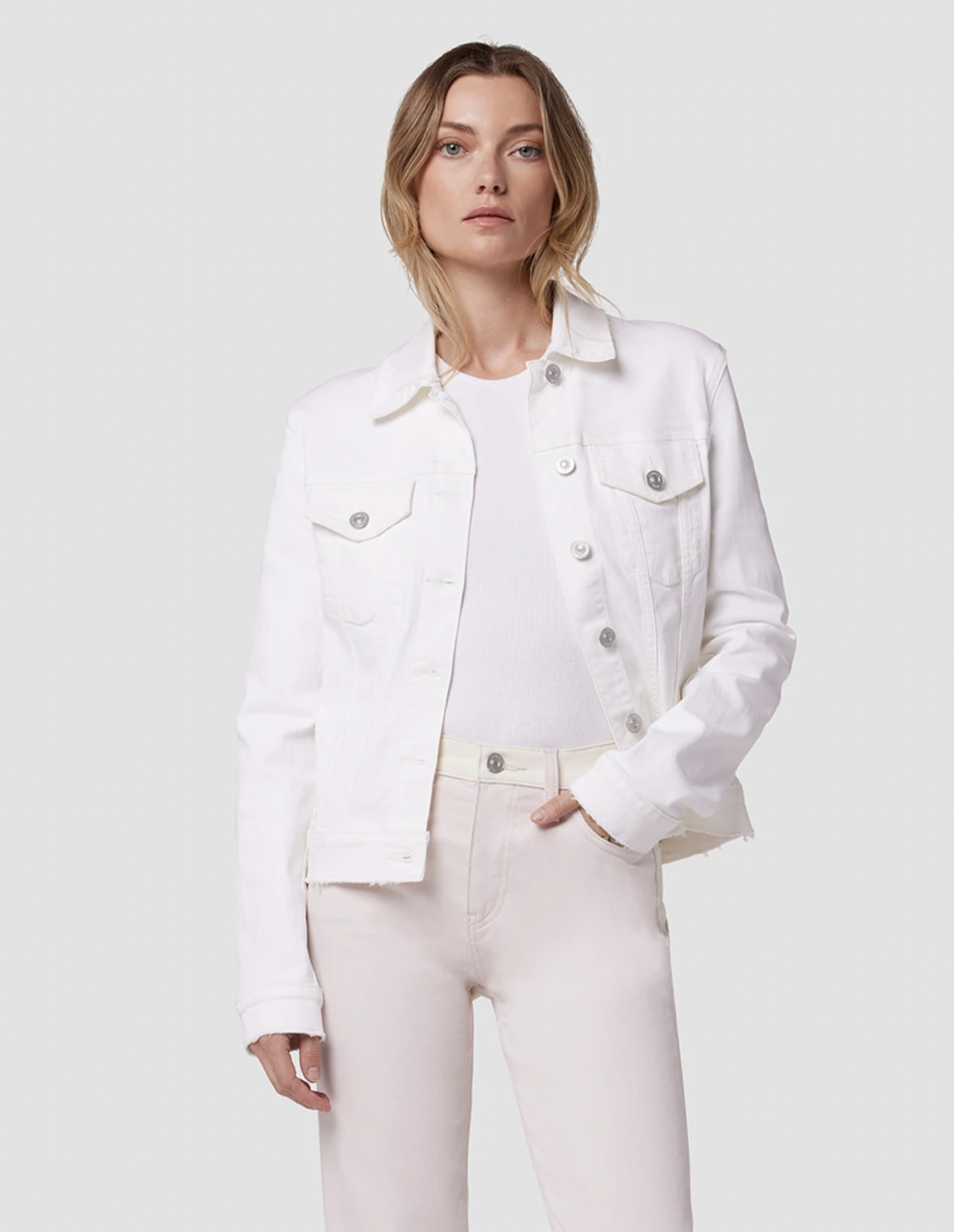 Classic Trucker Jacket - White by Hudson | 25 South Boutiques