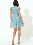Smocked Flirty Short Dress - Ocean Haveli by Oliphant — alternate view