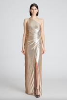 Adriana One Shoulder Gown - Champagne by Halston | 25 South Boutiques