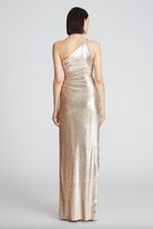 Adriana One Shoulder Gown - Champagne by Halston — alternate view