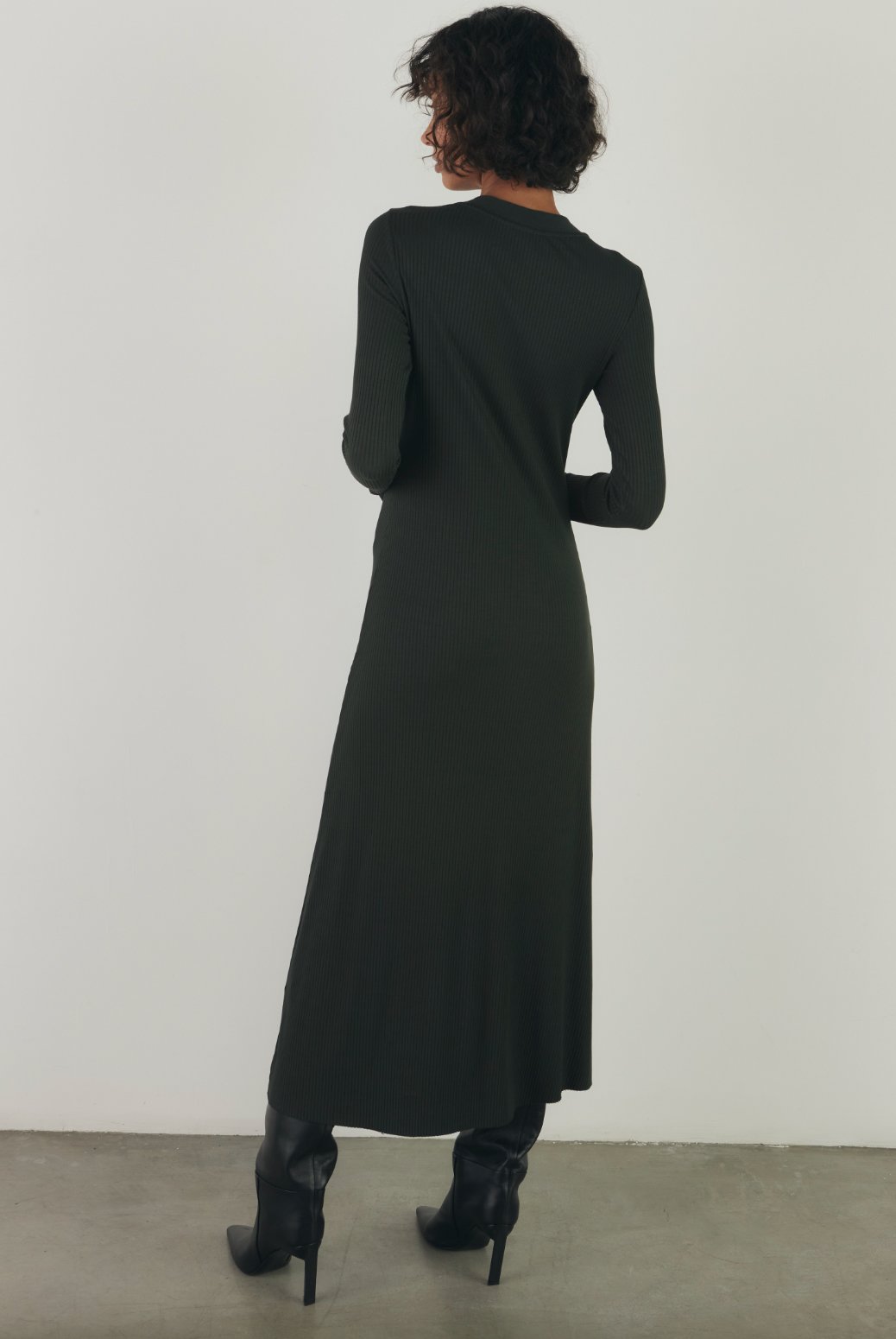 A Coste Flare Cardigan Dress - Dark Cedar — view 6
