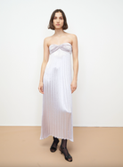 Lamé Pleated Dress - Silver by Rebecca Taylor | 25 South Boutiques