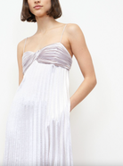 Lamé Pleated Dress - Silver by Rebecca Taylor — alternate view