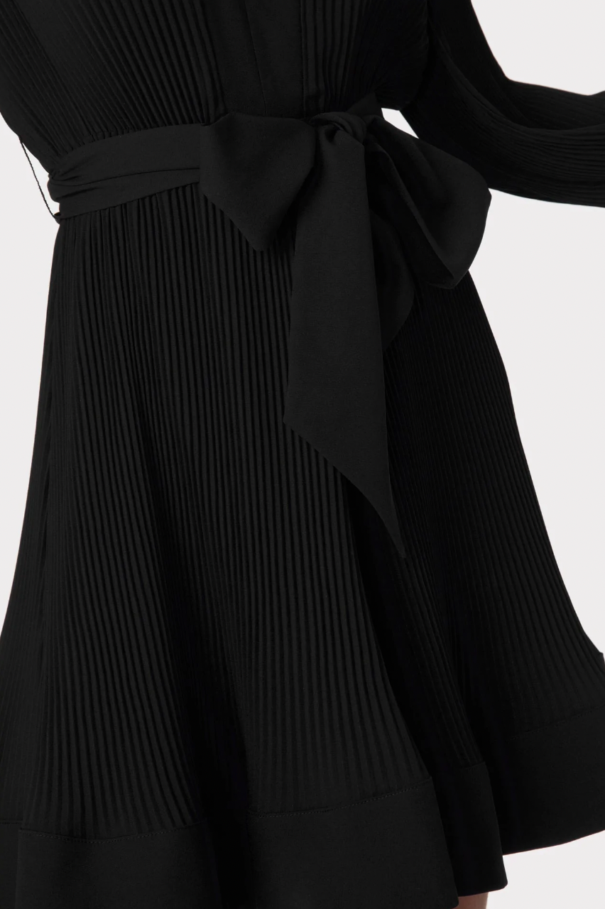 Liv Pleated Dress - Black by Milly — view 3