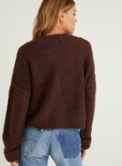 Long Sleeve Crop Cardigan - Chocolate by Bella Dahl — view 3
