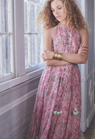 Nora Midi Dress - Rose Pink by Hemant & Nandita — view 5