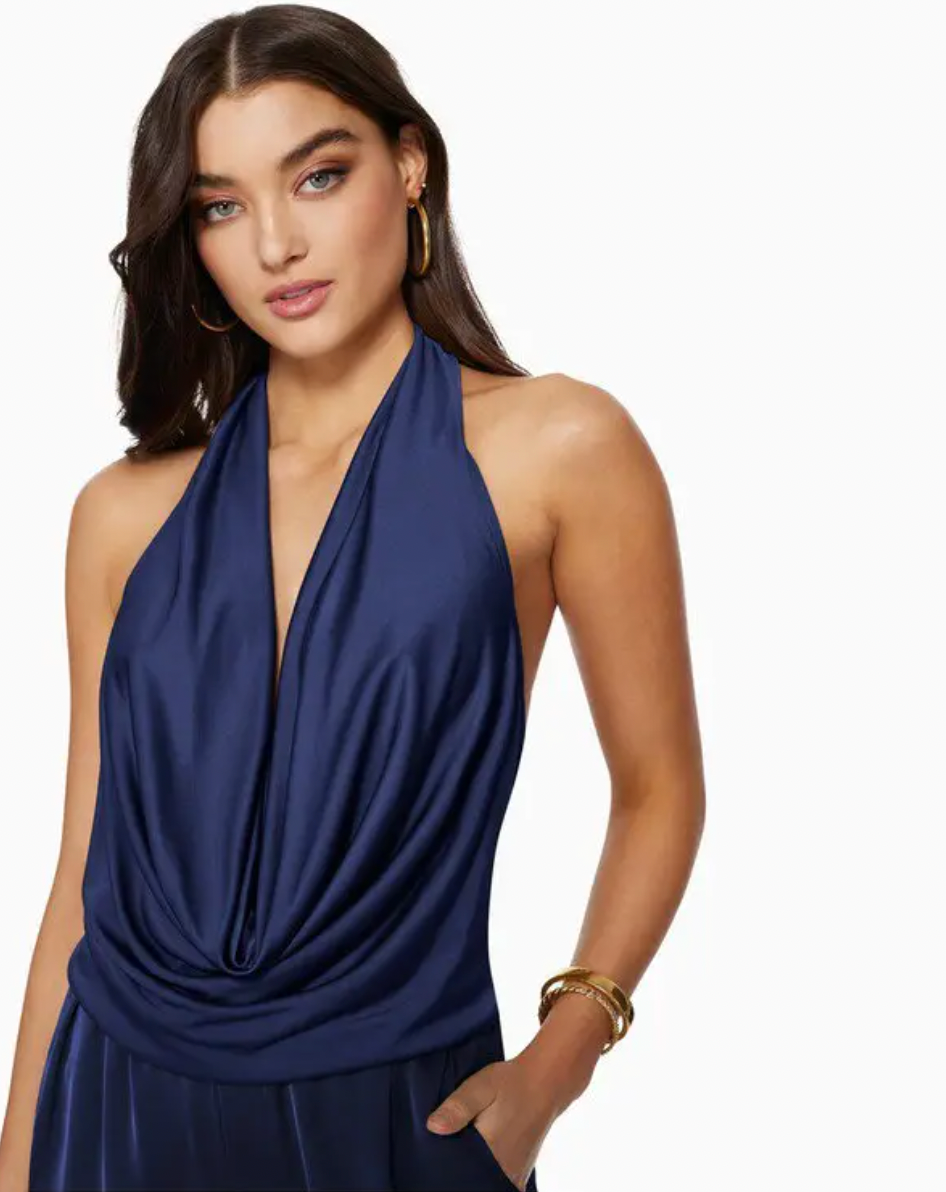 Harriet Jersey Halter Tank - Spring Navy by Ramy Brook | 25 South Boutiques