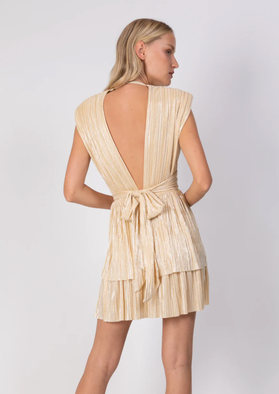 Aviana Mini Dress - Pale Yellow by Sabina Musayev — view 3