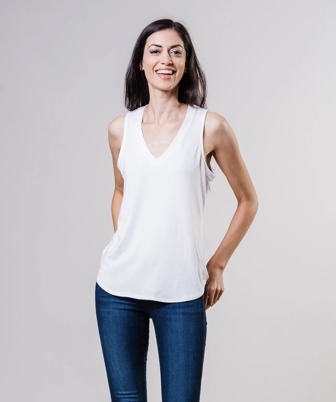 Zen Lightweight Jersey Tank - White by Southcott | 25 South Boutiques
