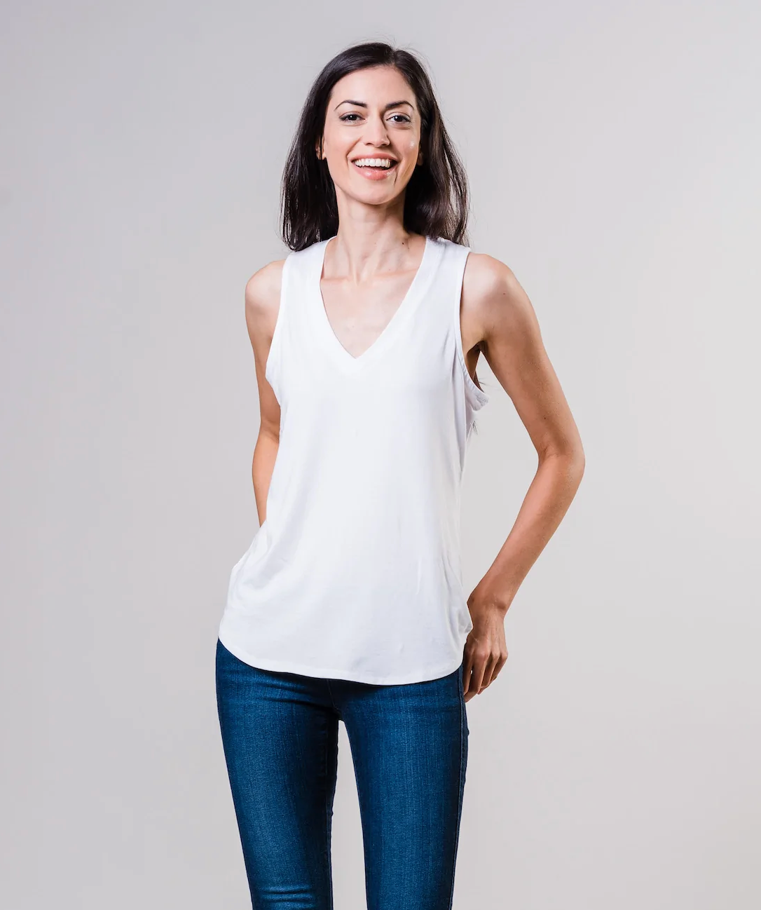 Zen Lightweight Jersey Tank - White by Southcott | 25 South Boutiques